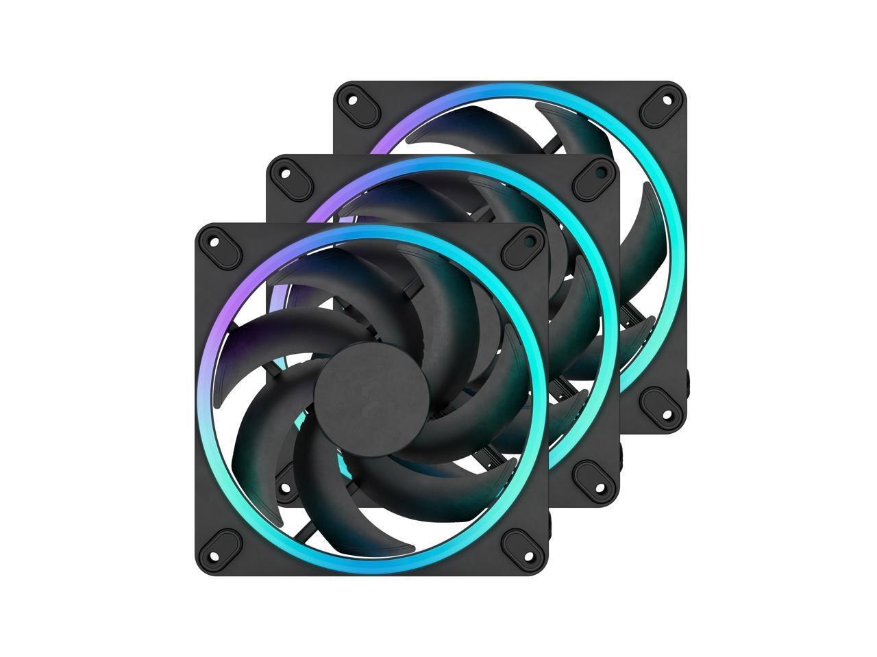 Fractal Design Momentum 14 RGB PWM Black 140 MM Argb Led FDB (Fluid Dynamic Bearing) PC Case Fan (3-Pack)