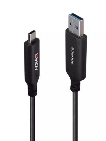 10m USB 3.2 5Gbps Type A to C Fibre Optic Hybrid Cable