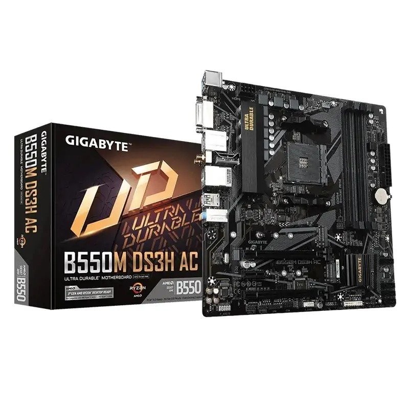 Gigabyte B550M DS3H Ac MB, 4xDDR4, 4xSATA, 2xM.2, Wifi, Usb3.2 Gen1, Uatx, 3YR
