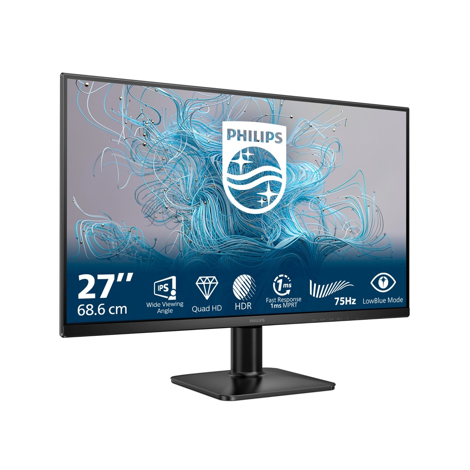Philips 27" Ips QHD 75Hz Vga Hdmi DP Monitor