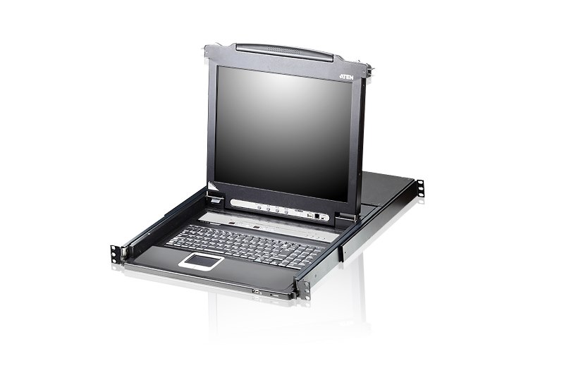 Aten 8 Port Rackmount Usb-Ps/2 Single Rail Slideaway 19" LCD KVMP Switch With Front Usb And D/Chain