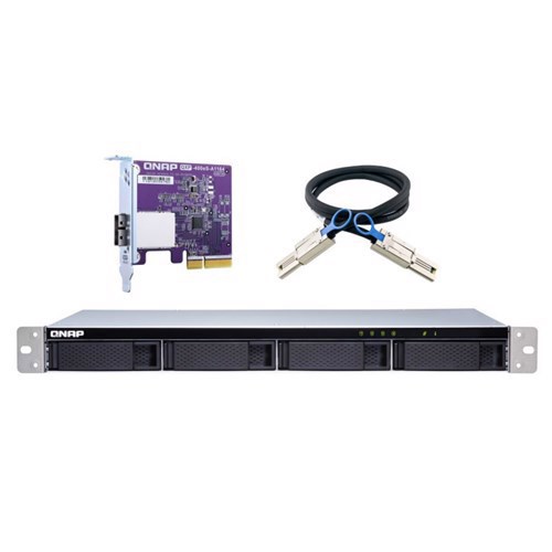 Qnap TL-R400S 4-Bay 1U Rackmount Sata Jbod Expansion Unit With A QXP-400eS-A1164 PCIe Sata Host Card And 1 SFF-8088 To SFF-8088 Sas/Sata 6Gb/2 Years WTY