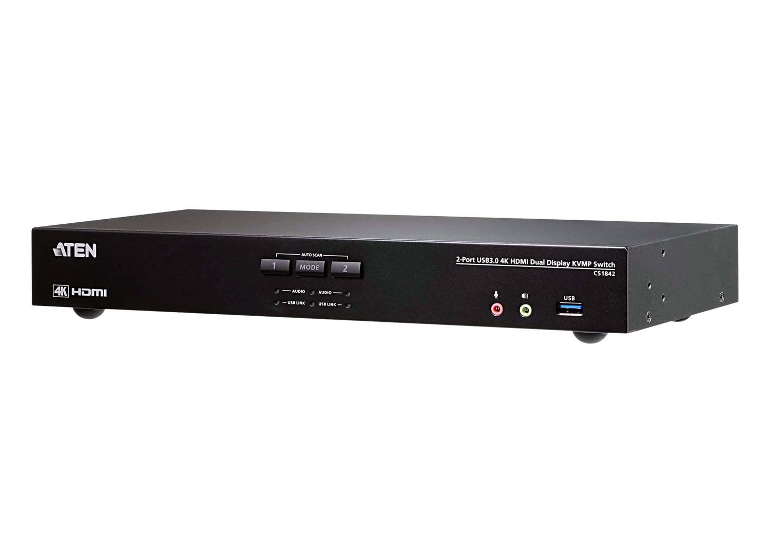 Aten 2 Port Usb 3.0 4K 60Hz Dual Hdmi KVMP Switch, Video DynaSync, Switching Via RS232, Hotkeys, Pushbuttons And Mouse, Supports Up To 4096 X 2160 @ 6