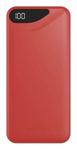 Cygnett ChargeUp Boost 3RD Gen 10K mAh Power Bank - Red (Cy4343pbche), 1X USB-C(15W),2x Usb-A(12W), 15CM Usb-C Cable,Digital Display,Total Output 15W