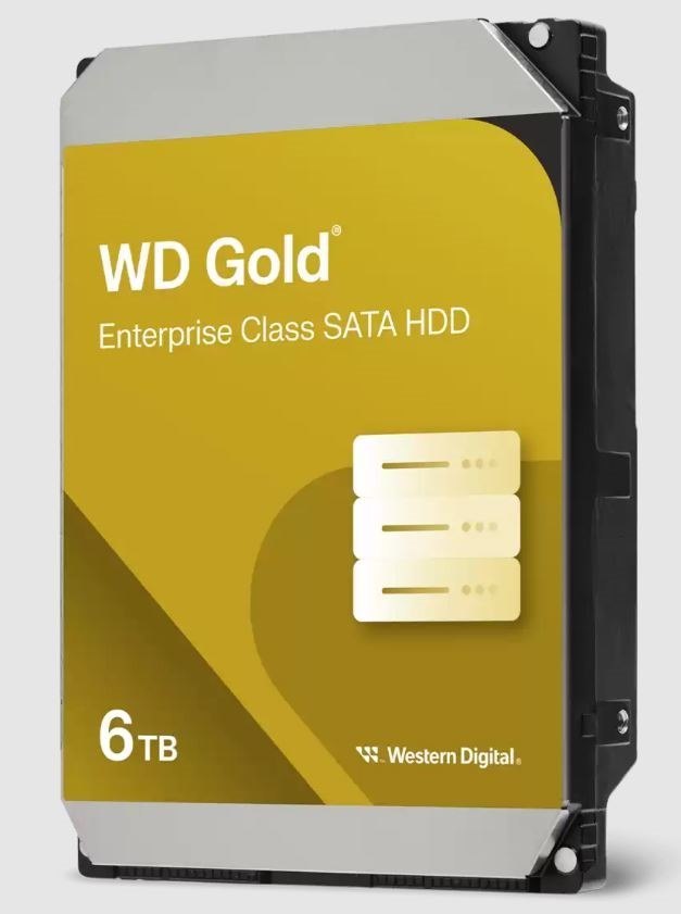 Western Digital 6TB 3.5' WD Gold Enterprise Class Sata 6 GB/S HDD 7200 RPM CMR Cache Size 256MB 5-Year Limited Warranty