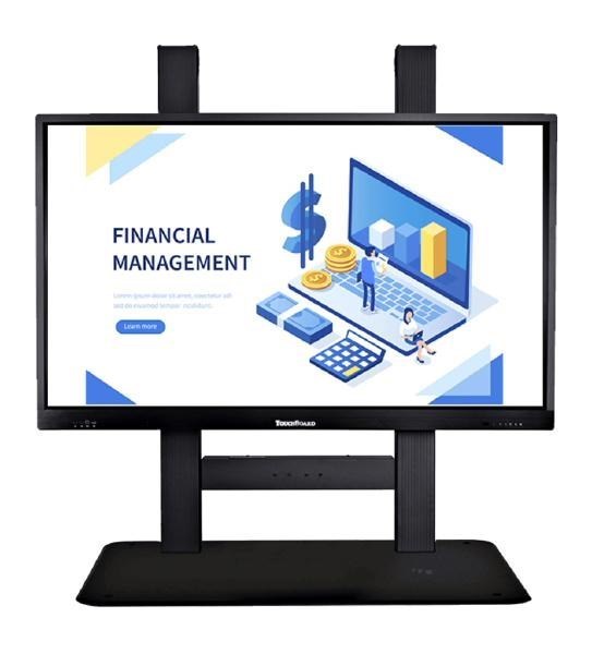 TouchBoard Free Standing Fixed Height System. Max Load 136KG. Vesa To 1200X600. For Panels 55 To 98". Black