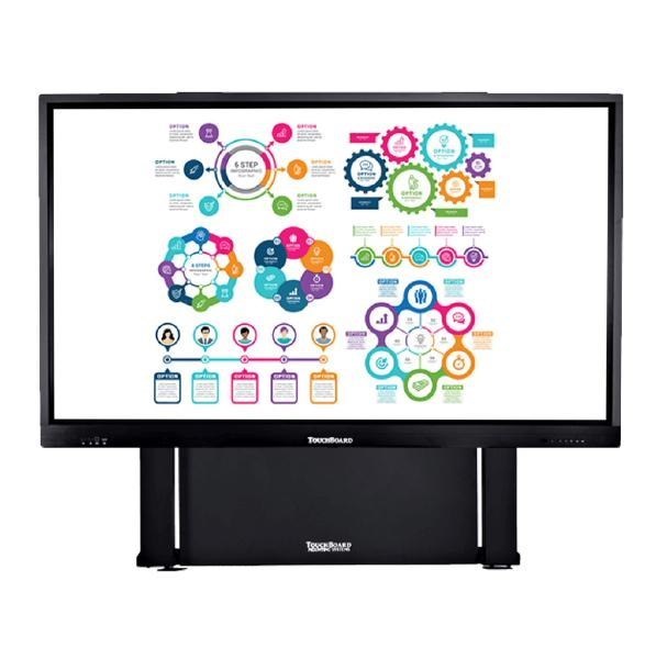 TouchBoard Wall Mounted Height Adjustable Motorised Twin Column Lift System. Max Load 95KG. Vesa To 1200X600. For Panels 55 To 86". Black