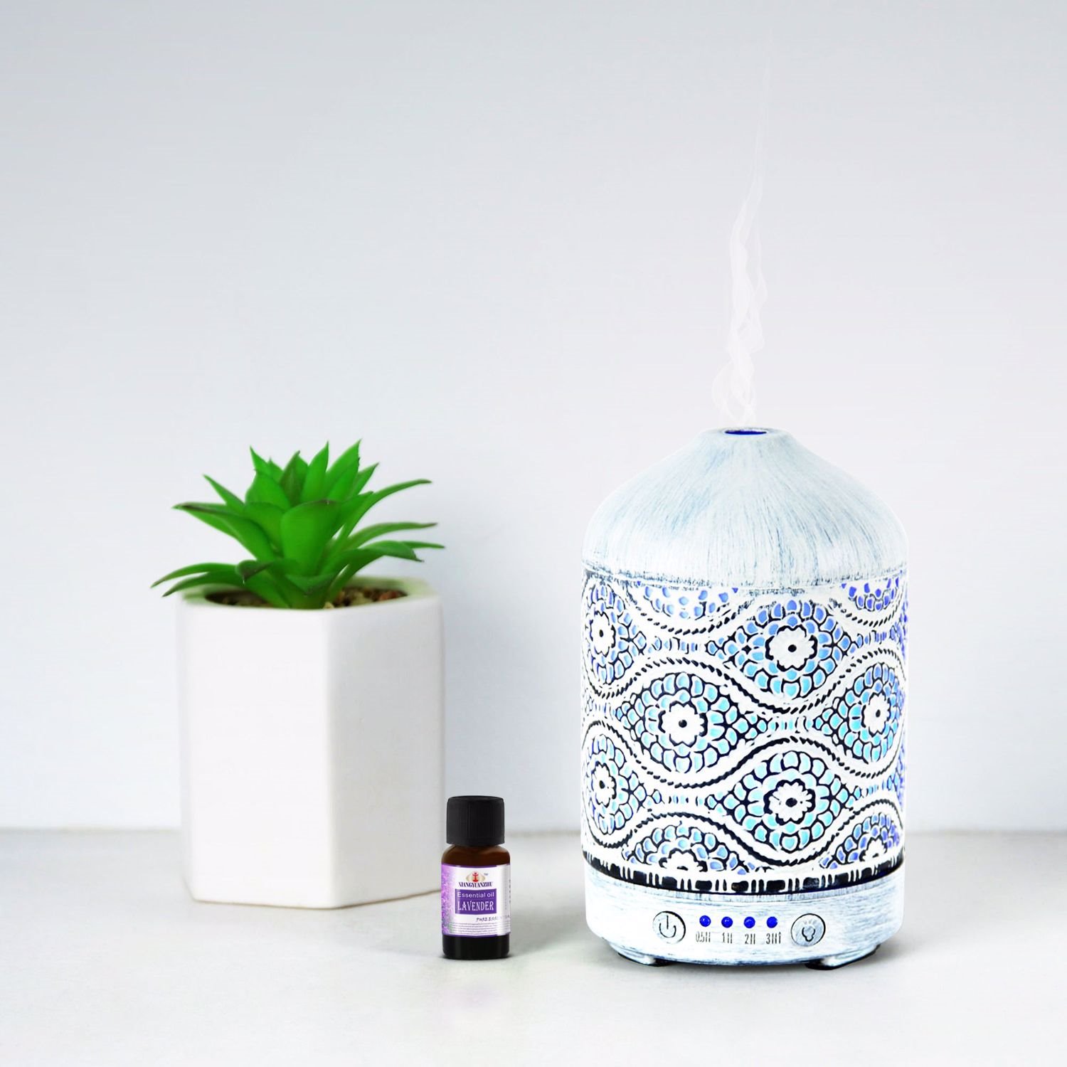 Mbeat® Activiva Metal Essential Oil And Aroma Diffuser-Vintage White -100ML