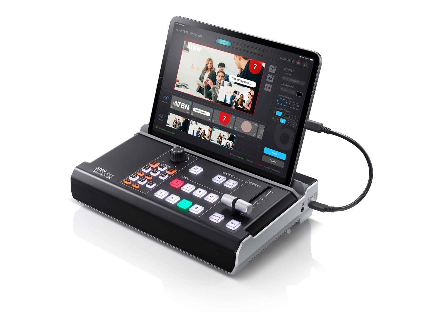 Aten StreamLIVE Pro Multi-Channel Av Mixer. Preset Up To 8 Scenes, Dve Video Transition Effects, A Storyboard Like Management For Pro Style Programming