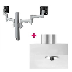 Atdec Desk Mount for Monitor - Silver
