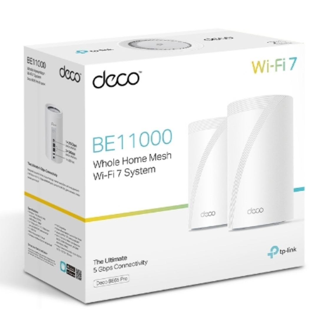 TP-Link Deco Be65 Pro(2-Pack) Be11000 Whole Home Mesh WiFi 7 System