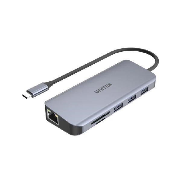 Unitek 9-In-1 Usb-C Hub, 3 Usb3.0, Hdmi, Vga, RJ45, Card Reader, PD100W