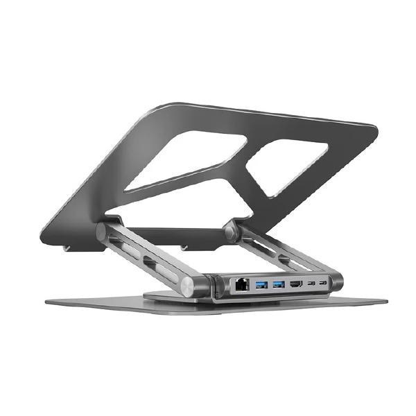 Unitek 360 Degree Rotating Laptop Stand With Hub,2 Usb3.0, HDMI2.0,Gigabit Ethernet, PD100W