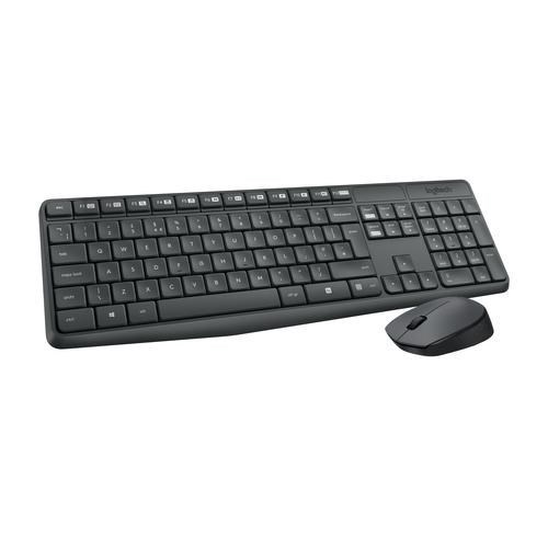 Logitech MK235 toetsenbord Inclusief muis USB QWERTY US International Grijs