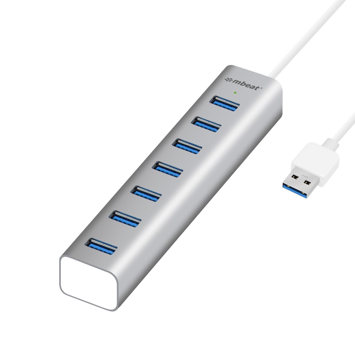 Mbeat 7-Port Usb 3.0 Aluminium Slim Hub With Power For PC And Mac