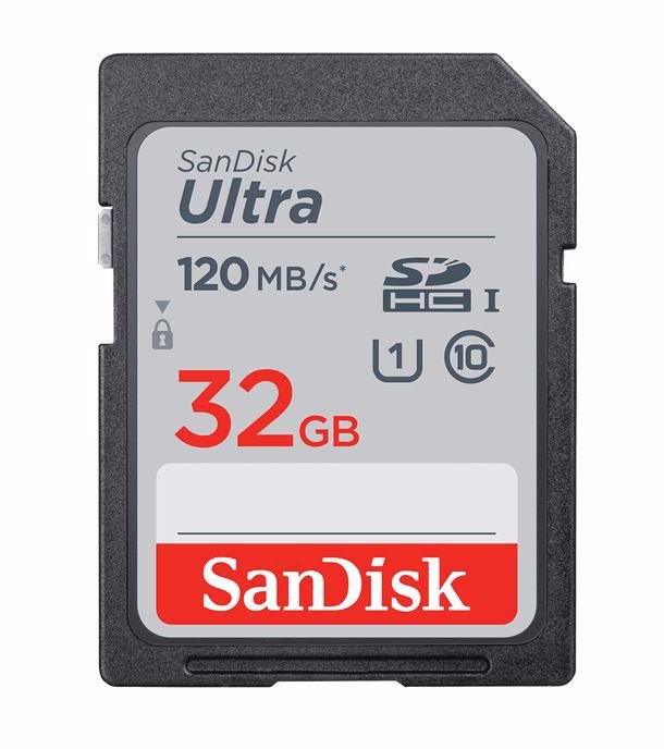 SanDisk 32GB Ultra SDHC SDXC Uhs-I Memory Card 120MB/s Full HD Class 10 Speed Shock Proof Temperature Proof Water Proof X-Ray Proof Digital Camera