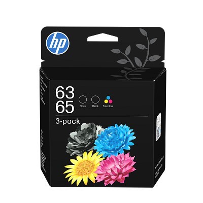 HP 63/65 Original Inkjet Ink Cartridge - Black, Colour - 3 Pack