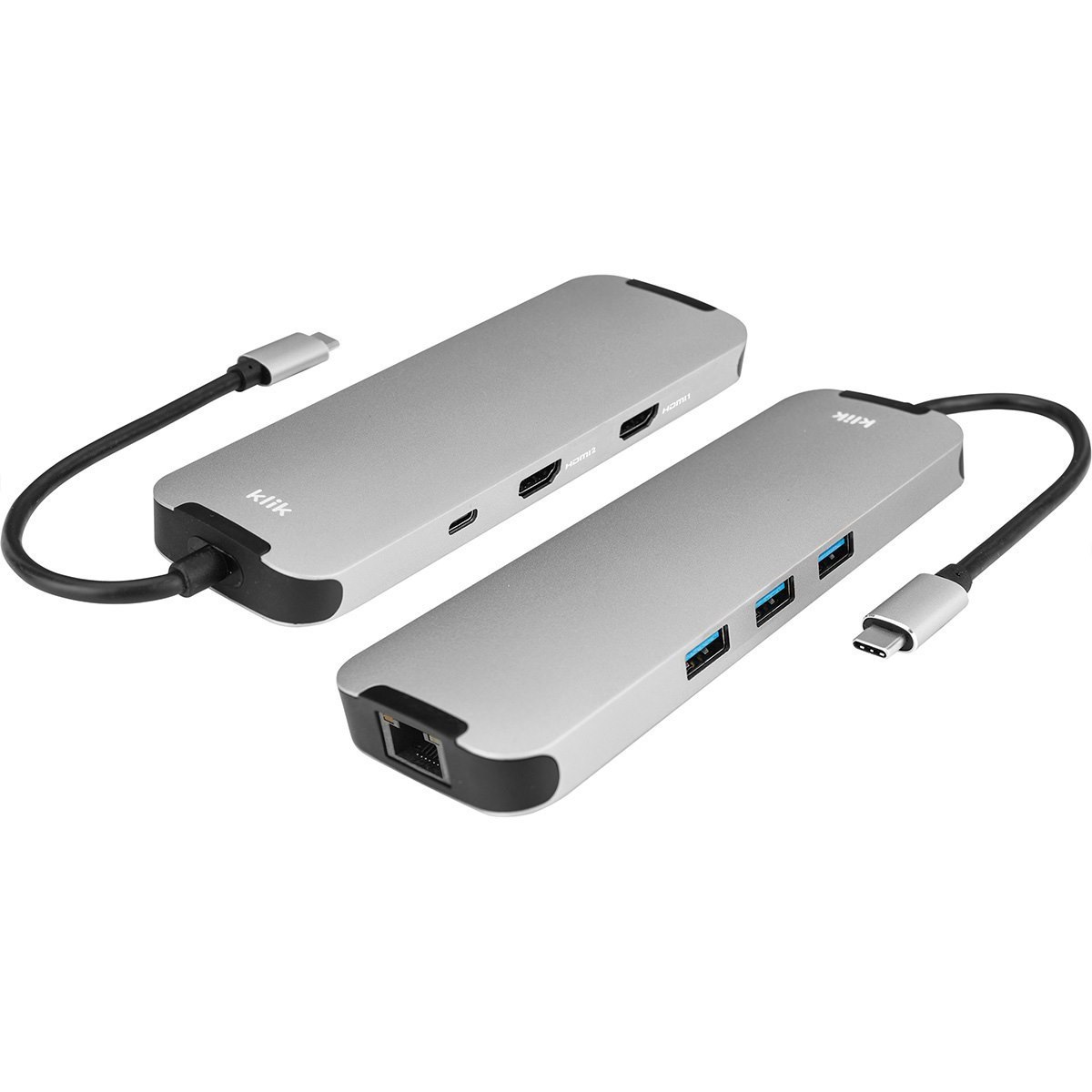 Klik USB-C Multi-Port Adapter, 2 x HDMI, LAN, 3 x USB3.0, USB-C PD