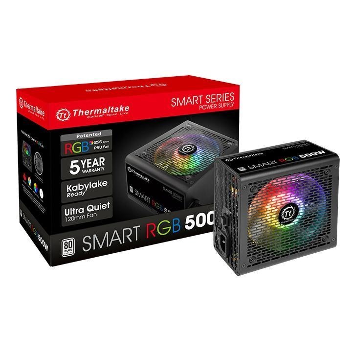 ThermalTake THM Psu 500W-Smart-Rgb-80Plus-Black