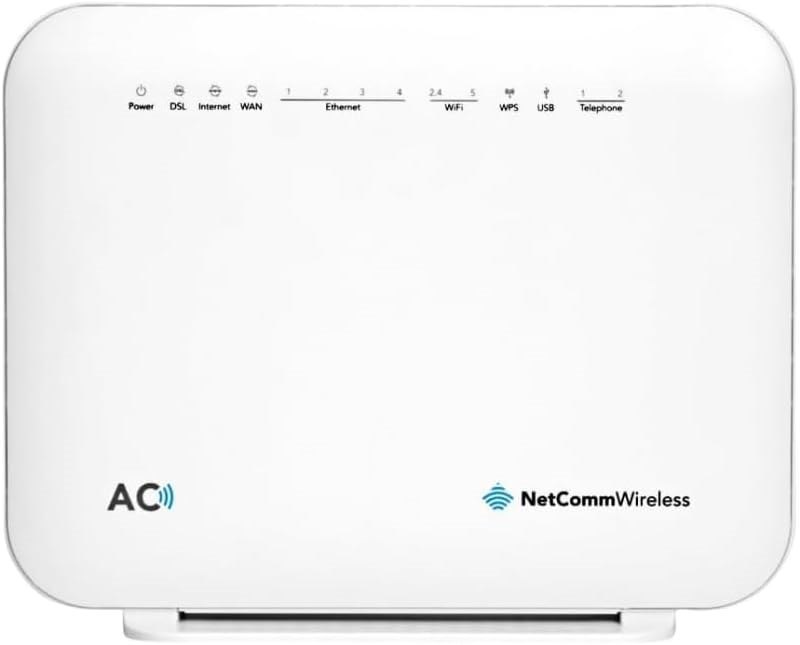 Netcomm NF18ACV Wi-Fi 5 IEEE 802.11ac ADSL2+, VDSL2, Ethernet Modem/Wireless Router