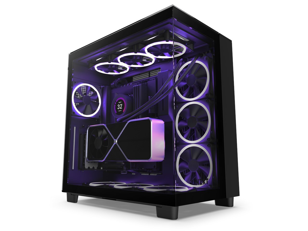 NZXT H9 Elite - All Black - Cm-H91eb-01 - Premium Dual-Chamber - Mid-Tower - RGB Fans - Case