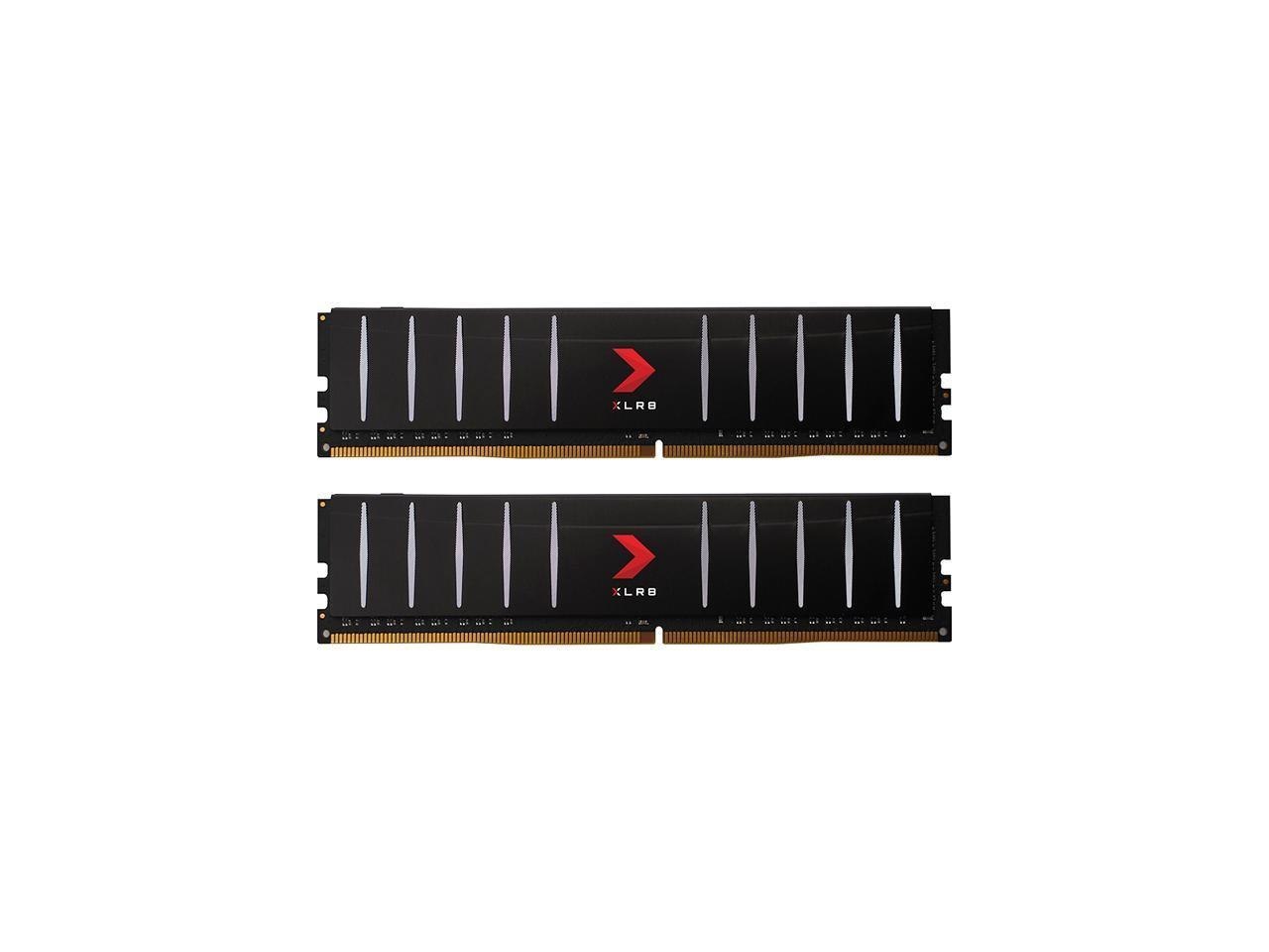 PNY Technologies PNY XLR8 32GB (2 X 16GB) DDR4 3600 (PC4 28800) Low Profile Desktop Memory Model MD32GK2D4360018LP