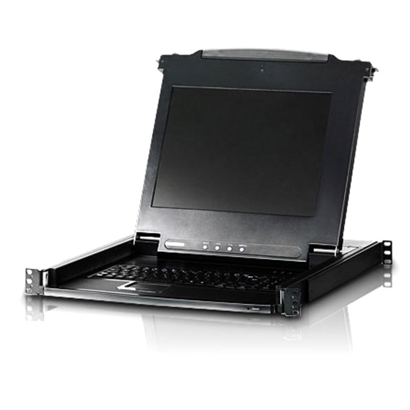 Aten 19' Inch Single Rail LCD Console Sideaway 19' LED-Backlit LCD Monitor, Ps/2-Usb, Illumination Keyboard/TouchPad, 1Ru Rackmount