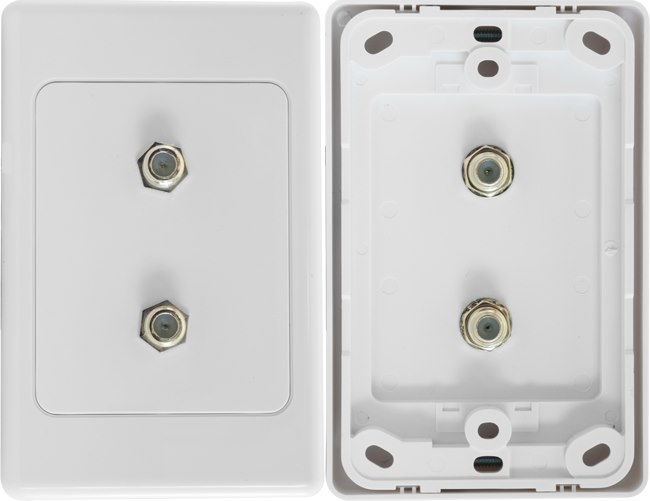 Digitek Double F-Type Coaxial Wall Plate