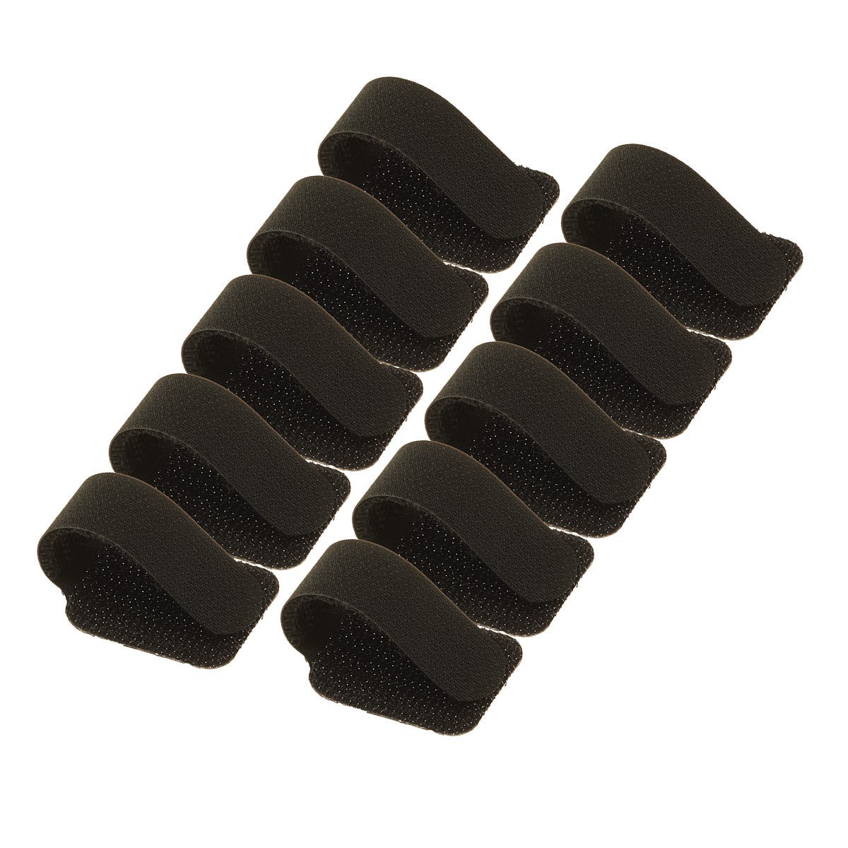4Cabling Self Adhesive Hook & Loop Cable Holders. Black. Pack Of 10