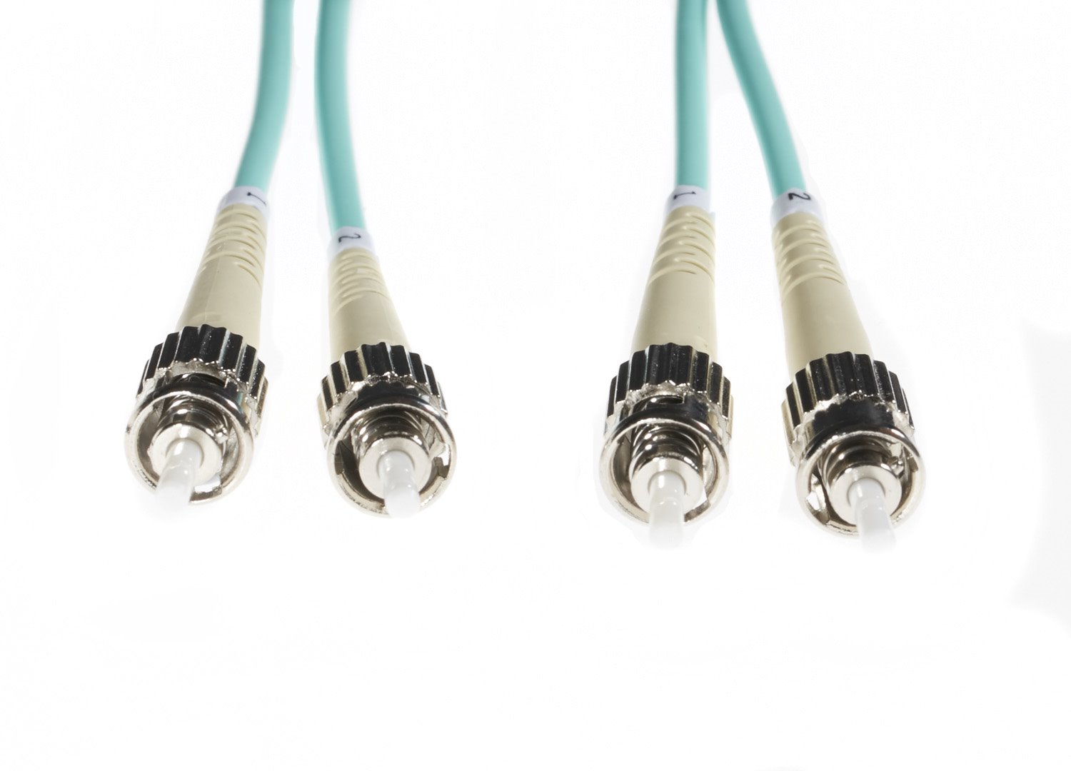 4Cabling 1M ST-ST Om4 Multimode Fibre Optic Cable: Aqua