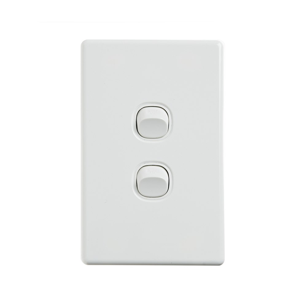 4Cabling 4C | Elegant Wall Switch 2 Gang 250V 16A - Vertical