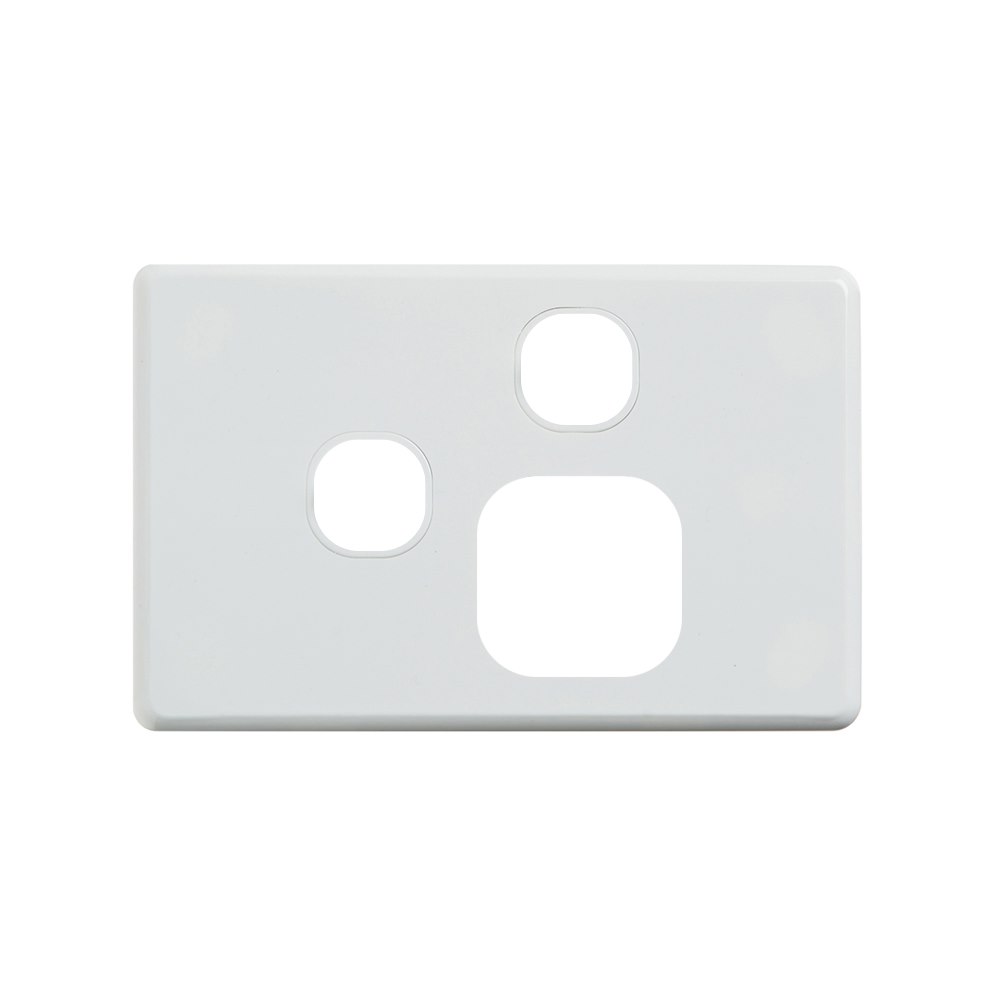 4Cabling 4C | Classic Single Power Point With Extra Switch Cover Plate - Horizontal - White