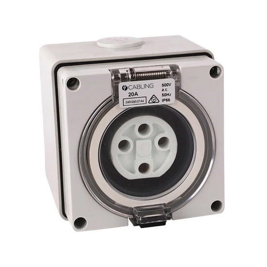 4Cabling 4C | Socket Outlet 4Pin Ip66 500V 20A