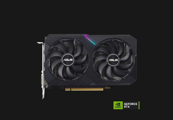 Asus nVidia GeForce Dual-Rtx3050-8G-V2 RTX™ 3050 V2 8GB GDDR6 With Two Powerful Axial-Tech Fans And A 2-Slot Design For Broad Compatibility