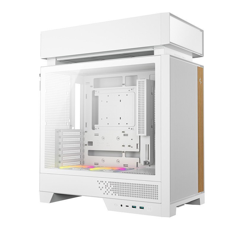 DeepCool CL660 WH Innovative Compartmentalized Optimized Atx Case Pre-Installed Dual Argb Fans, Build-In Atmosphere
