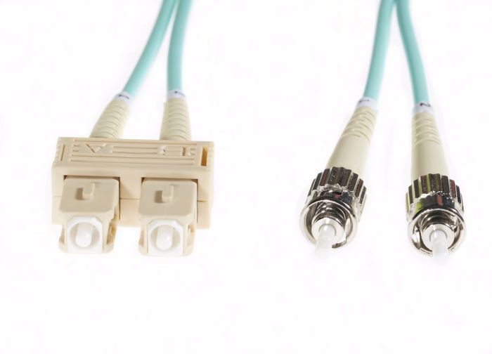 4Cabling 10M SC-ST Om4 Multimode Fibre Optic Cable: Aqua