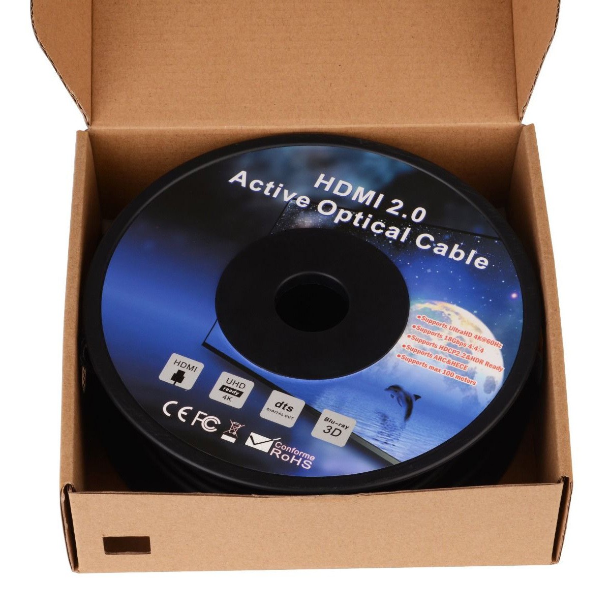 4Cabling Detachable 50M Premium High Speed Hdmi® Cable With Ethernet | Active Optical Cable |Aoc Cable | Supports 4K@60Hz As Specified In Hdmi 2.0