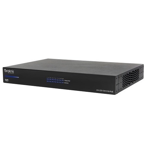 Araknis Networks AN-220-SW-R-8-POE 220 Series Managed Layer 2 Gigabit Switch with Partial PoE+, 8-Ports, Rear Facing Ports