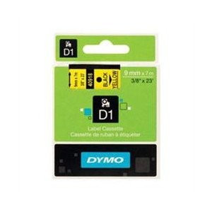 Dymo D1 Label Cassette, 9MM X 7M - Black On Yellow
