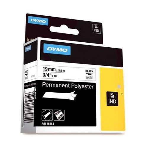 Dymo Permanent Polyester, 19MM - Black On White