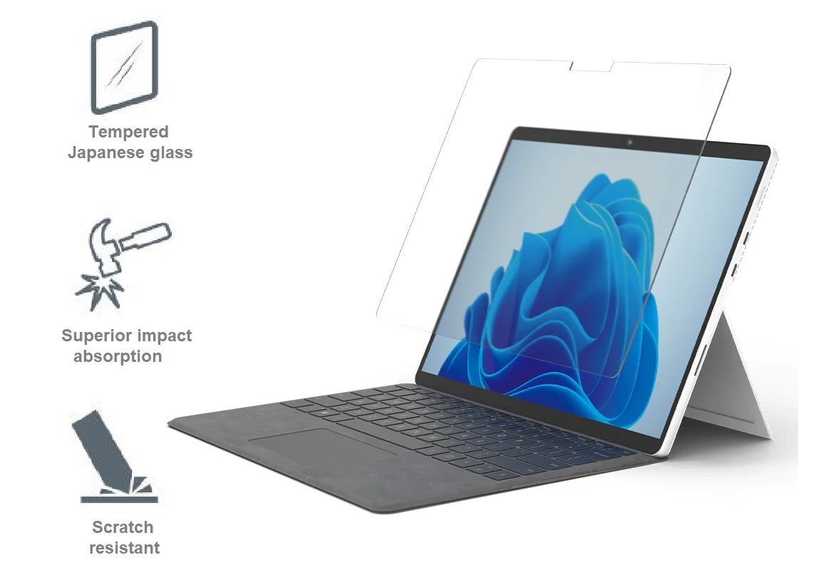 Cygnett OpticShield Microsoft Surface Pro 8 Tempered Glass Screen Protector - (CY4053CPTGL), Superior Impact Absorption, Scratch Protection