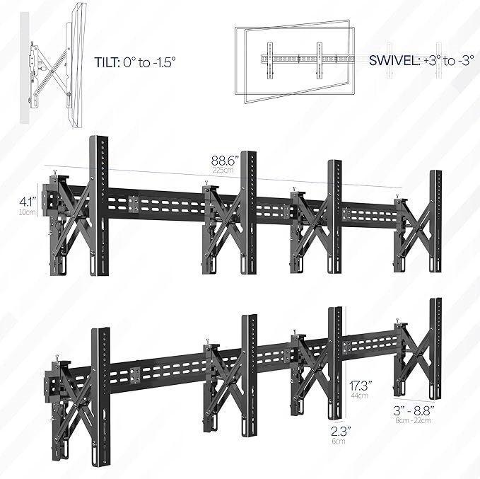 VIVO Pop-Out Steel 2x2 Video Wall Mount