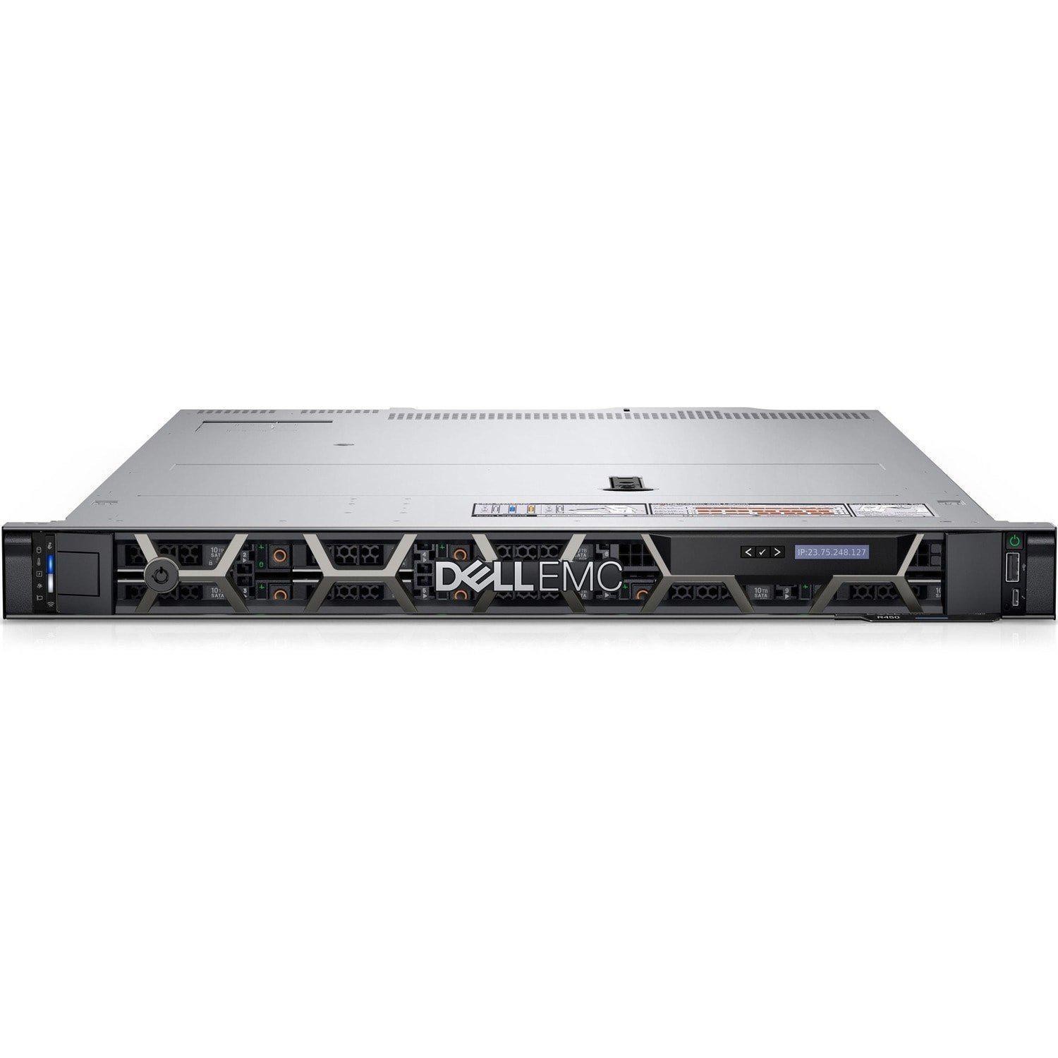 PowerEdge R360 1U Server, 64GB PO, 9.6TB PERC, Xeon3300, 7YR ProSupport NBD