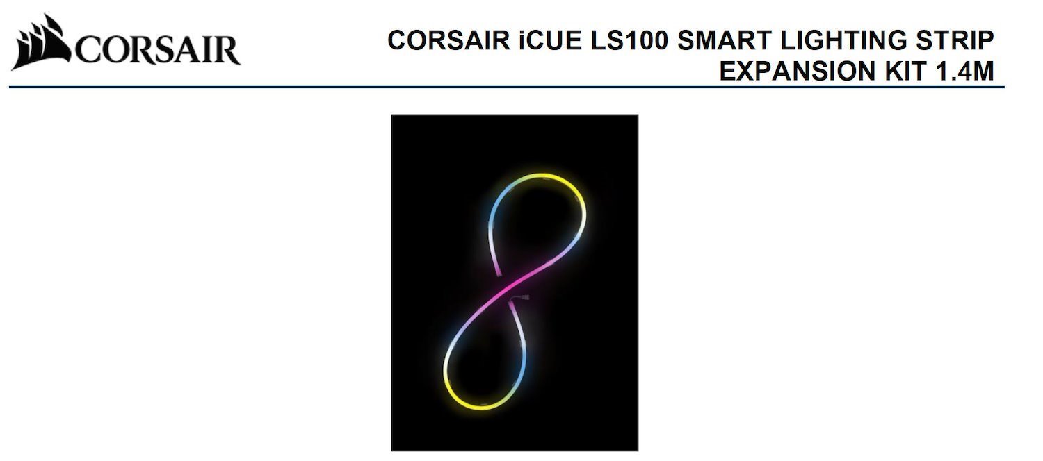 Corsair (LSCorsair Icue LS100 Smart Lighting Strip Expansion Kit 1X 1.4 Meter 84 Individually Addressable Led.