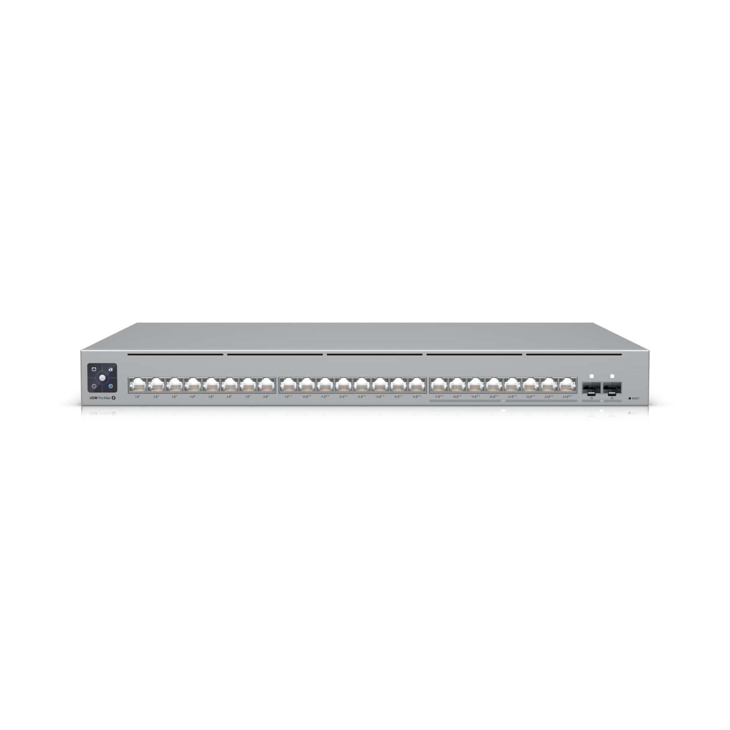 Ubiquiti UniFi Network, 24-Port, Poe 400W, (8) 2.5GbEPoE++, (16) GbE Ports - (8) PoE+, (8) PoE++, (2)10G SFP+, Layer3, Rack Mount,