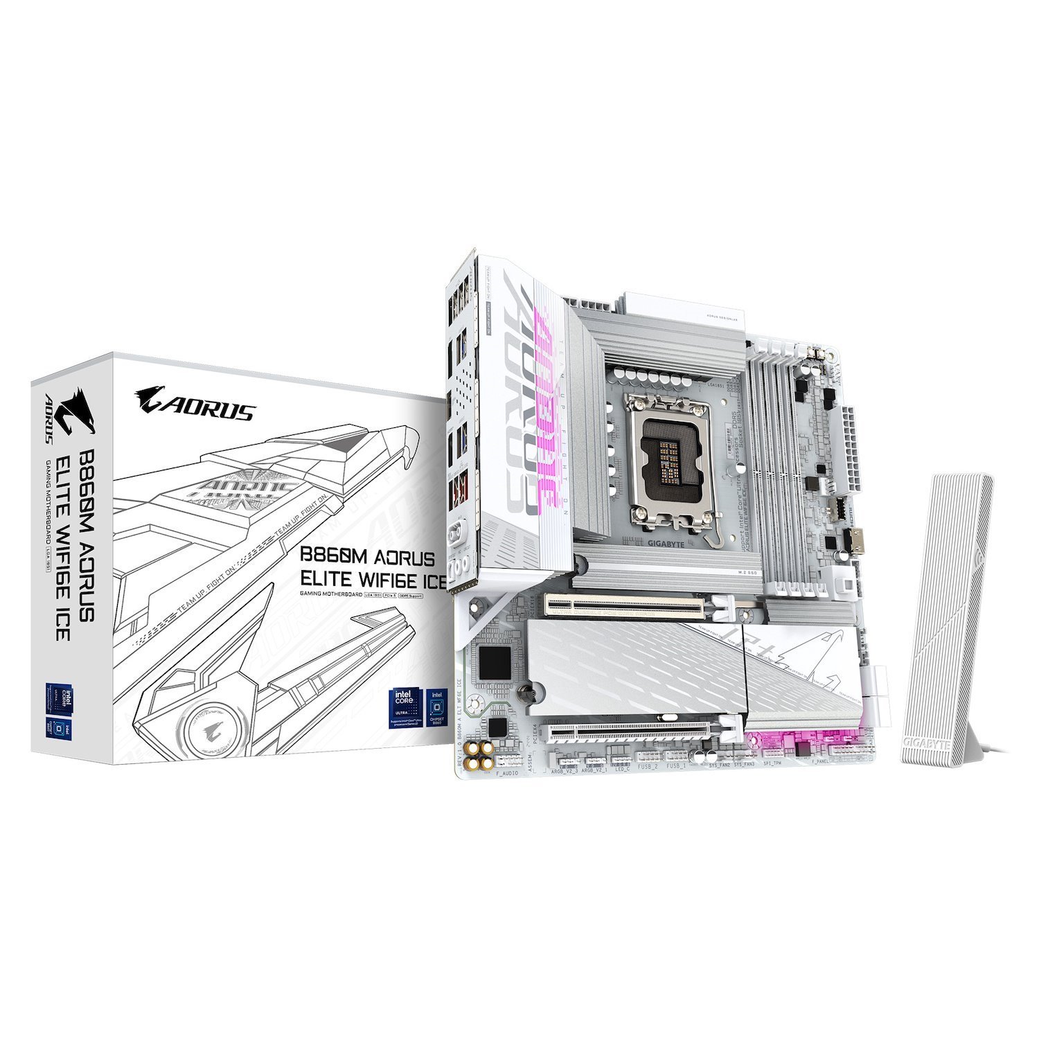 Gigabyte M/B B860M A Elt Wf6e Ice 1.0, Intel ® B860, 4 X DDR5 Up To 256 GB, 2X Hdmi, 2 X Pci Express X16, 3 X M.2, 4 X Sata, 9X Usb 3.2