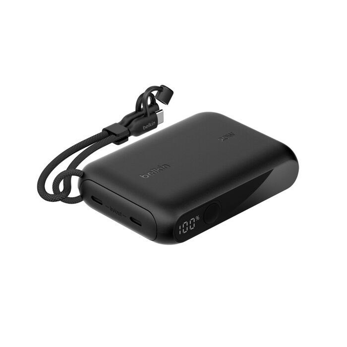 Belkin BoostCharge 10K mAh Power Bank With Display + Usb-C To Usb-C Cable 60W (15CM) - Black (BPB027fqBK), 20W, 2X Usb-C Ports, 2 Years Warranty