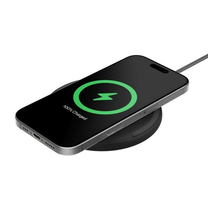 Belkin BoostCharge Wireless Charging Pad + Usb-C To Usb-C Cable (1.5M) - Black (WIA012fqBK), 15W, Led Indicator, Apple iPhone,Samsung.2 Years Warranty