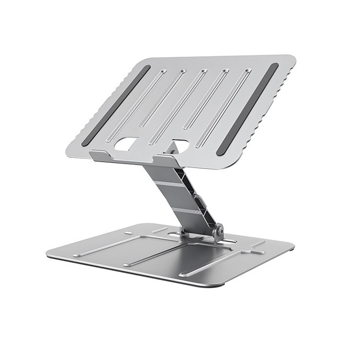 Brateck Foldable Stepless Adjustable Laptop Riser For 10'-17.3' Laptops & Tablets (Silver)