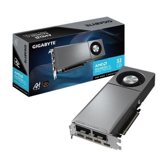 Gigabyte Gv-R9700ai Top-32Gd, Radeon Ai Pro R9700, 32GB GDDR6, 256 bit,750W, 2920 Boost, PCIe 5.0, 4096 SP, Ai Accelerators, DP 2.1, Hdmi 2.1